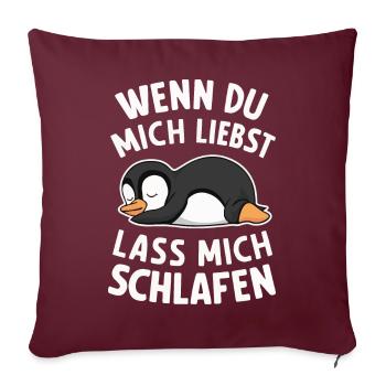 Pingouin Petits pingouins Pingouin empereur - Housse de coussin décorative 45 x 45 cm - bordeaux - Devant