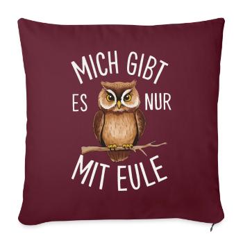 oiseau de nuit hibou hibou oiseau - Housse de coussin décorative 45 x 45 cm - bordeaux - Devant