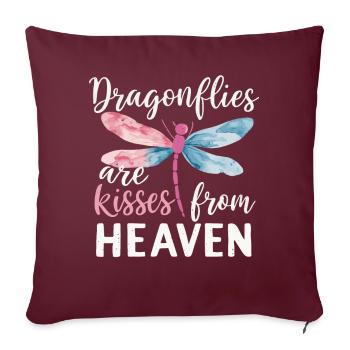 Libellule Libellules Insectes Nature - Housse de coussin décorative 45 x 45 cm - bordeaux - Devant