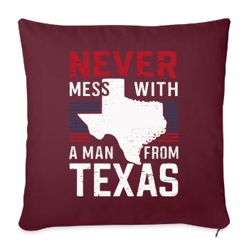 État du Texas Texans Texas - Housse de coussin décorative 45 x 45 cm - bordeaux - Devant