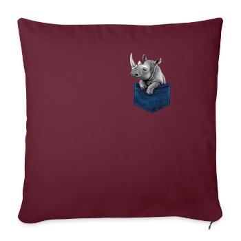 Rhinocéros Rhinocéros - Housse de coussin décorative 45 x 45 cm - bordeaux - Devant
