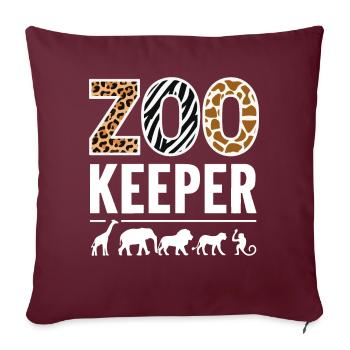 Animaux du zoo Gardien de zoo - Housse de coussin décorative 45 x 45 cm - bordeaux - Devant