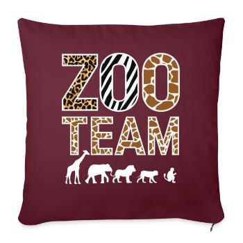 Animaux du zoo Gardien de zoo - Housse de coussin décorative 45 x 45 cm - bordeaux - Devant