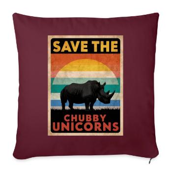 Rhinocéros Rhinocéros - Housse de coussin décorative 45 x 45 cm - bordeaux - Devant
