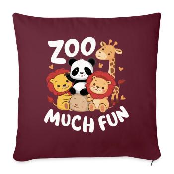 Animaux du zoo Gardien de zoo - Housse de coussin décorative 45 x 45 cm - bordeaux - Devant
