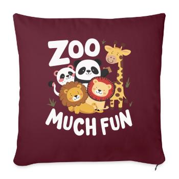 Animaux du zoo Gardien de zoo - Housse de coussin décorative 45 x 45 cm - bordeaux - Devant
