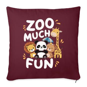 Animaux du zoo Gardien de zoo - Housse de coussin décorative 45 x 45 cm - bordeaux - Devant