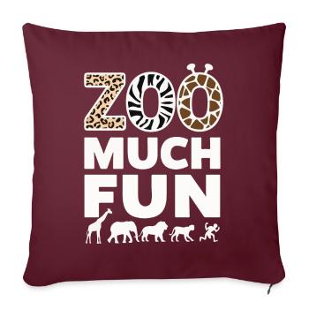 Animaux du zoo Gardien de zoo - Housse de coussin décorative 45 x 45 cm - bordeaux - Devant