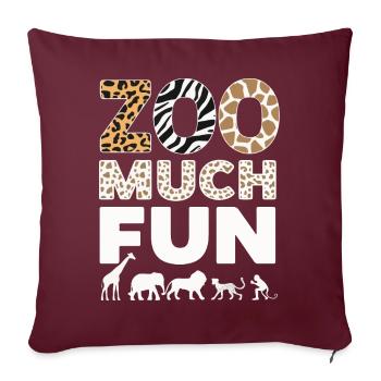 Animaux du zoo Gardien de zoo - Housse de coussin décorative 45 x 45 cm - bordeaux - Devant