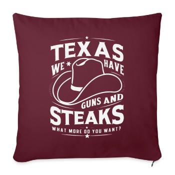 État du Texas Texans Texas - Housse de coussin décorative 45 x 45 cm - bordeaux - Devant