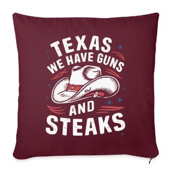 État du Texas Texans Texas - Housse de coussin décorative 45 x 45 cm - bordeaux - Devant