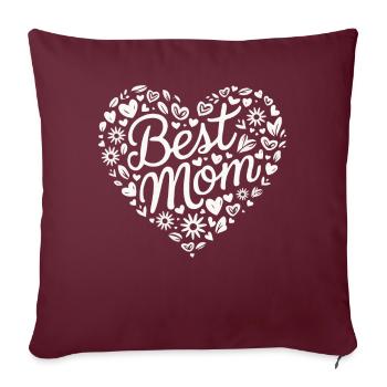 Maman Maman Fête des Mères Famille - Housse de coussin décorative 45 x 45 cm - bordeaux - Devant