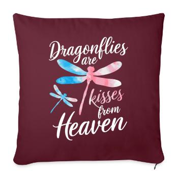 Libellule Libellules Insectes Nature - Housse de coussin décorative 45 x 45 cm - bordeaux - Devant
