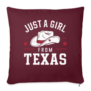 État du Texas Texans Texas - Housse de coussin décorative 45 x 45 cm - bordeaux - Devant