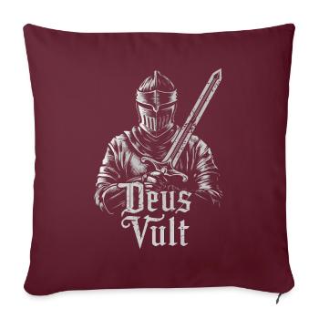 Chevaliers croisés Templiers Moyen Âge - Housse de coussin décorative 45 x 45 cm - bordeaux - Devant