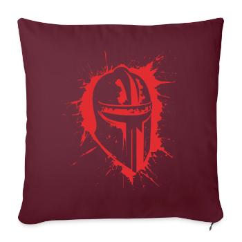 Chevaliers croisés Templiers Moyen Âge - Housse de coussin décorative 45 x 45 cm - bordeaux - Devant