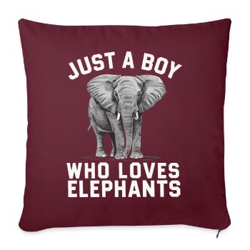 Elefant Tier Elefanten Zoo - Sofakissenbezug 45 x 45 cm - Burgunderrot - Vorne