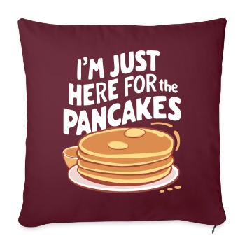 Pancakes Frühstück Essen Pancake - Sofakissenbezug 45 x 45 cm - Burgunderrot - Vorne