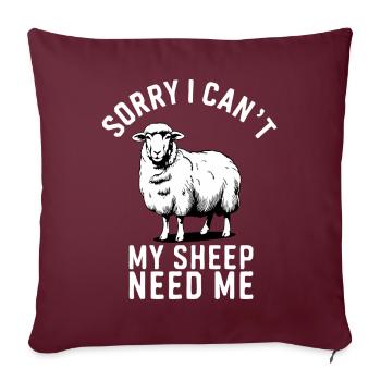 Moutons Éleveur d’ovins Éleveur d’agneaux - Housse de coussin décorative 45 x 45 cm - bordeaux - Devant
