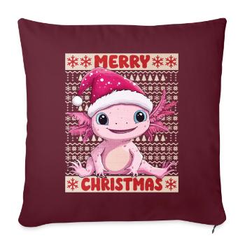Axolotl Noël laid Noël mignon - Housse de coussin décorative 45 x 45 cm - bordeaux - Devant