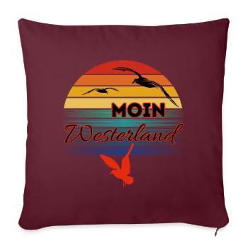 Moin Westerland mit Möwe im Retro Style-Westerland - Sofakissenbezug 45 x 45 cm - Burgunderrot - Vorne
