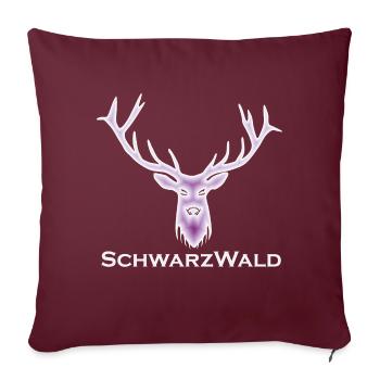 Schwarzwald Hirsch - Batik lila - Sofakissenbezug 45 x 45 cm - Burgunderrot - Vorne