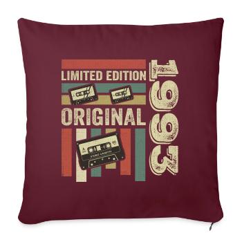 Vintage 1993 - Retro Geburtstagsspruch 1993 - Sofakissenbezug 45 x 45 cm - Burgunderrot - Vorne