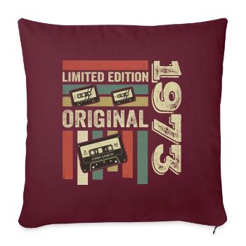 Vintage 1973 - Retro Geburtstagsspruch 1973 - Sofakissenbezug 45 x 45 cm - Burgunderrot - Vorne