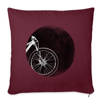 Roue de vélo - Housse de coussin décorative 45 x 45 cm - bordeaux - Devant