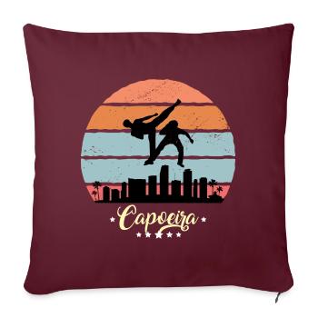Capoeira Vintage Rétro Sunset Sports - Housse de coussin décorative 45 x 45 cm - bordeaux - Devant