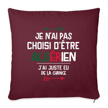Algérien - Algérie - Homme - Cadeau - Chance - Housse de coussin décorative 45 x 45 cm - bordeaux - Devant