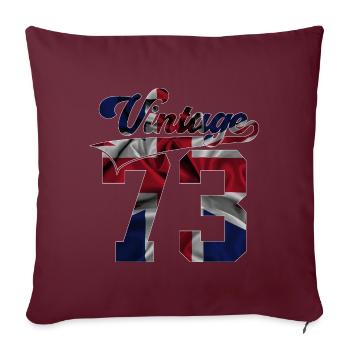 52ÈME ANNIVERSAIRE ROYAUME-UNI MILLÉSIME 1973 - Housse de coussin décorative 45 x 45 cm - bordeaux - Devant