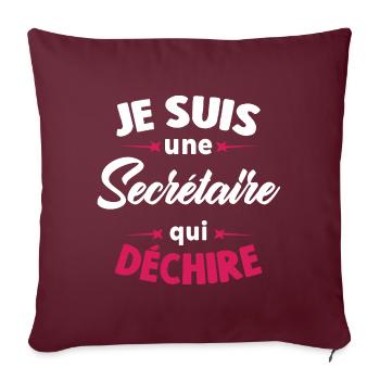 Je suis une secrétaire qui déchire - Housse de coussin décorative 45 x 45 cm - bordeaux - Devant