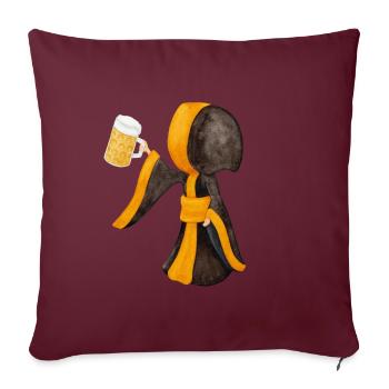 Münchner Kindl mit Masskrug und Bier - Sofakissenbezug 45 x 45 cm - Burgunderrot - Vorne