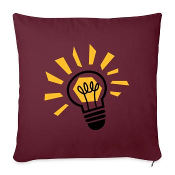 Ampoule - ampoule - ampoule - lampe - lumière - Housse de coussin décorative 45 x 45 cm - bordeaux - Devant