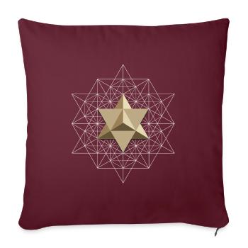 Géométrie sacrée, Vector Equilibrium, Merkaba - Housse de coussin décorative 45 x 45 cm - bordeaux - Devant