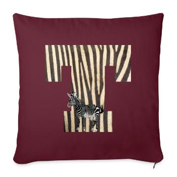 zèbre t - Housse de coussin décorative 45 x 45 cm - bordeaux - Devant