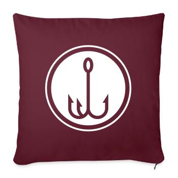 Icône de pêcheur à la ligne - Housse de coussin décorative 45 x 45 cm - bordeaux - Devant