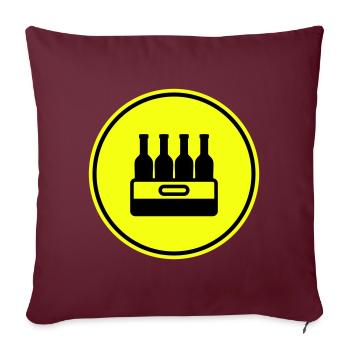 Bierflasche Kiste - Sofakissenbezug 45 x 45 cm - Burgunderrot - Vorne