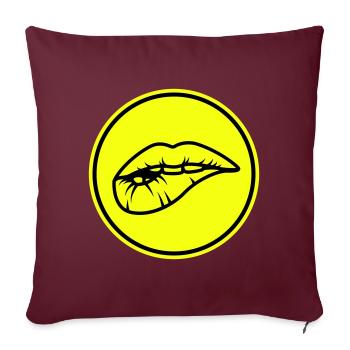 Lèvres - Housse de coussin décorative 45 x 45 cm - bordeaux - Devant