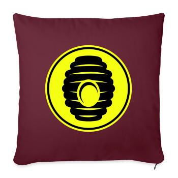 Abeille Icon miel - Housse de coussin décorative 45 x 45 cm - bordeaux - Devant