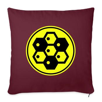 Symbole de l’apiculteur - Housse de coussin décorative 45 x 45 cm - bordeaux - Devant