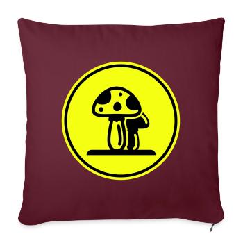 Symbole des champignons - Housse de coussin décorative 45 x 45 cm - bordeaux - Devant