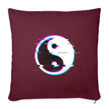 Yin yang glitch - Sofa pillowcase 17,3'' x 17,3'' (45 x 45 cm) - burgundy - Front