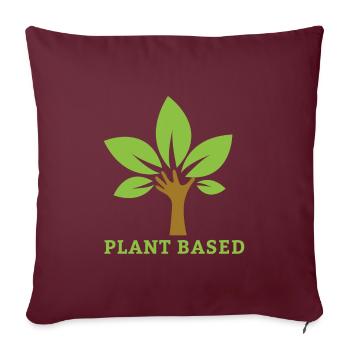 Cadeau végétalien à base de plantes - Housse de coussin décorative 45 x 45 cm - bordeaux - Devant