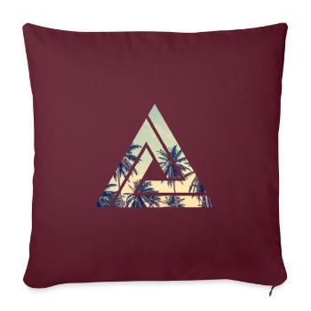 Plage Palmiers Cadeau d’été - Housse de coussin décorative 45 x 45 cm - bordeaux - Devant