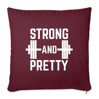 Cadeau de remise en forme forte et jolie - Housse de coussin décorative 45 x 45 cm - bordeaux - Devant