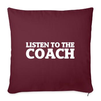 Écoutez le cadeau Sport Coach Trainer - Housse de coussin décorative 45 x 45 cm - bordeaux - Devant