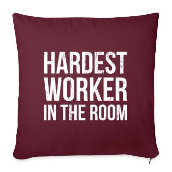 Travailleur le plus dur dans le cadeau de la chambre - Housse de coussin décorative 45 x 45 cm - bordeaux - Devant