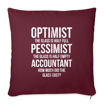 Accountant how much did the Glass cost Geschenk - Sofakissenbezug 45 x 45 cm - Burgunderrot - Vorne